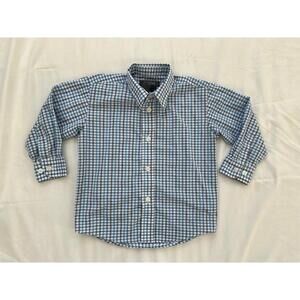 Kenneth Cole Reaction boys 3T blue/black/white collared button down shirt